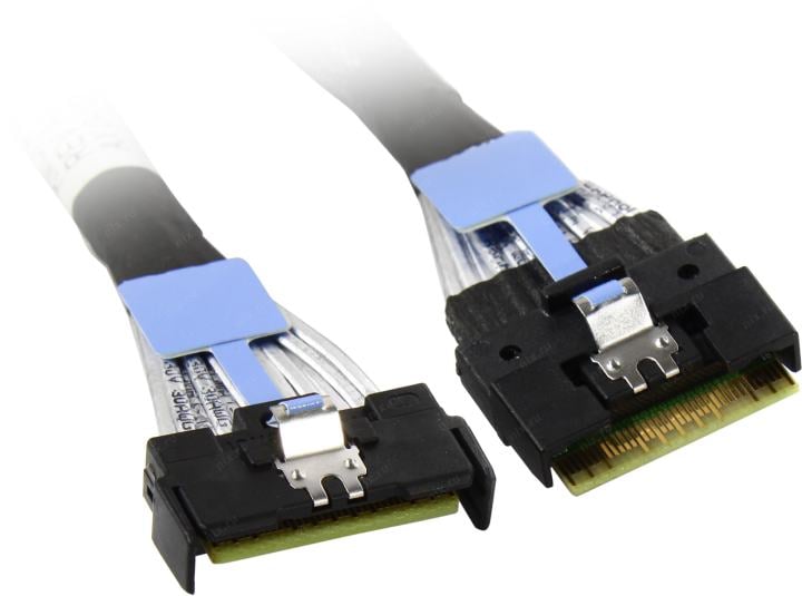 Кабель Amphenol RMC74-5874,, MCIO x8 74P (прямой Straight Type) TO Slimline SAS x8 74P (SFF8654, прямой Straight Type) , 85 Ohm, L:100cm