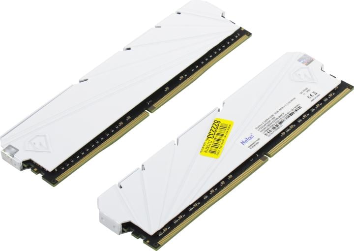 Оперативная память Netac Shadow S 16GB (2x8GB) DDR4-3200 (PC4-25600) C16 16-20-20-40 1.35V XMP Dual DIMM Kit White