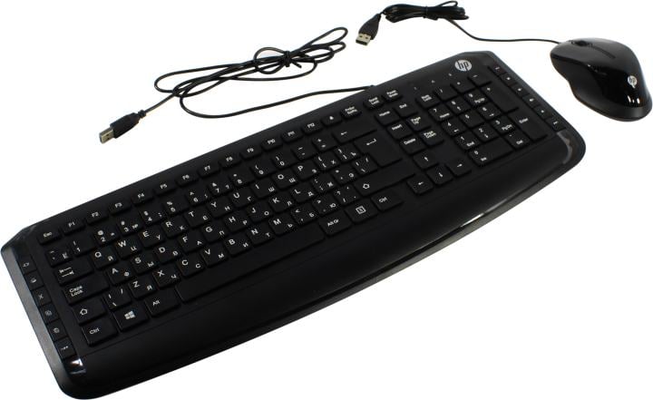 Комплект клавиатура+мышь HP Pavilion 200 проводной, USB, 1600 DPI, чёрный