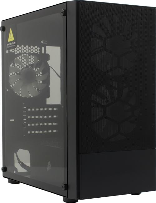 Корпус 1stPlayer X4-M-BK-2F1P-1F1, mATX, TG, 3×LED fans