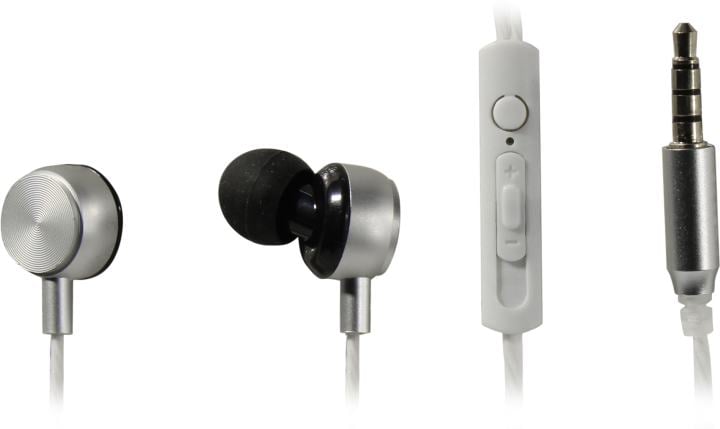 RITMIX RH-127M Silver {10 мм, 20-20000 Гц, 32 Ом, 95 дБ ± 3 дБ, мик: -42 дБ ± 3 дБ, Jack 3,5 мм, 1,2 м, регулировка громкости, металлический корпус + пластик}