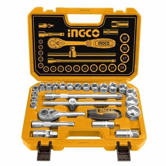 Набор головок Ingco HKTS12251, 25шт, 1/2", 10-32мм, CR-V