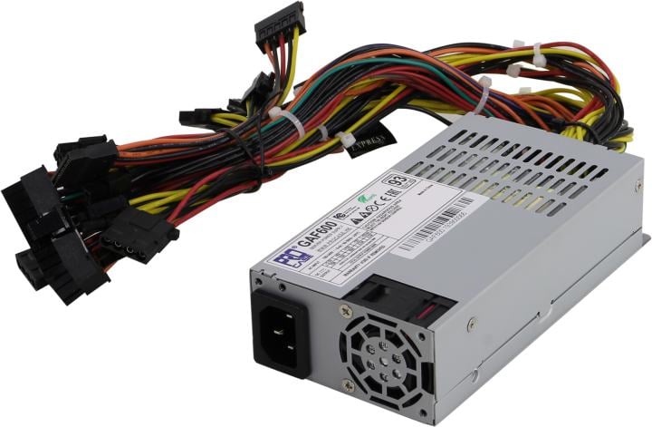 Блок питания PROCASE ATX Procase GAF600 1U FlexATX 1FAN (600W), 80+Platinum(94+), 150*80*40mm, +5B=15A, +12B=50A, +3,3B=1