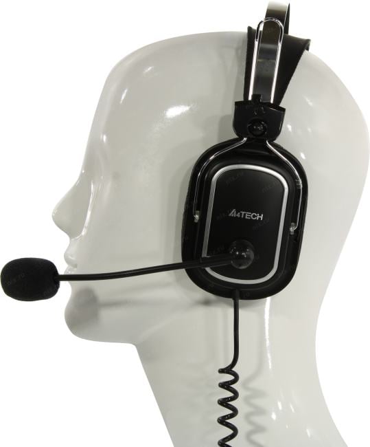 Наушники с микрофоном A4Tech HU-50 Black (шнур 2м, USB, с  регулятором  громкости)