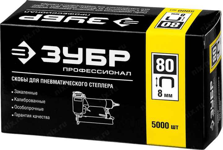 Зубр <31880-08> ЗУБР 8  мм скобы для степлера тонкие широкие тип  80, 5000 шт