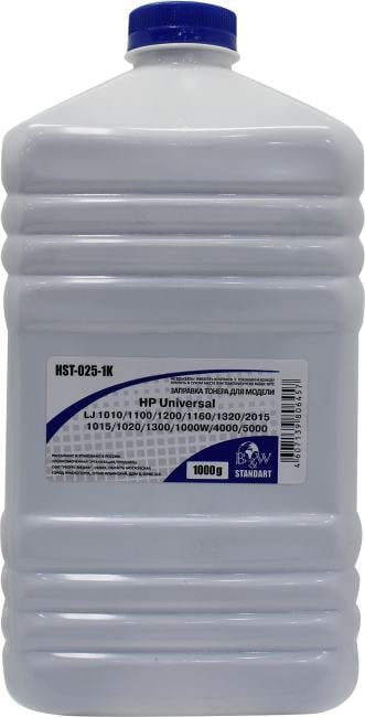 Тонер B&W Standart HST-025-1K (HP LJ 1010/1100/1200/1160/1320/2015/1015/1020/1300/1000W/4000/5000) 1000 г